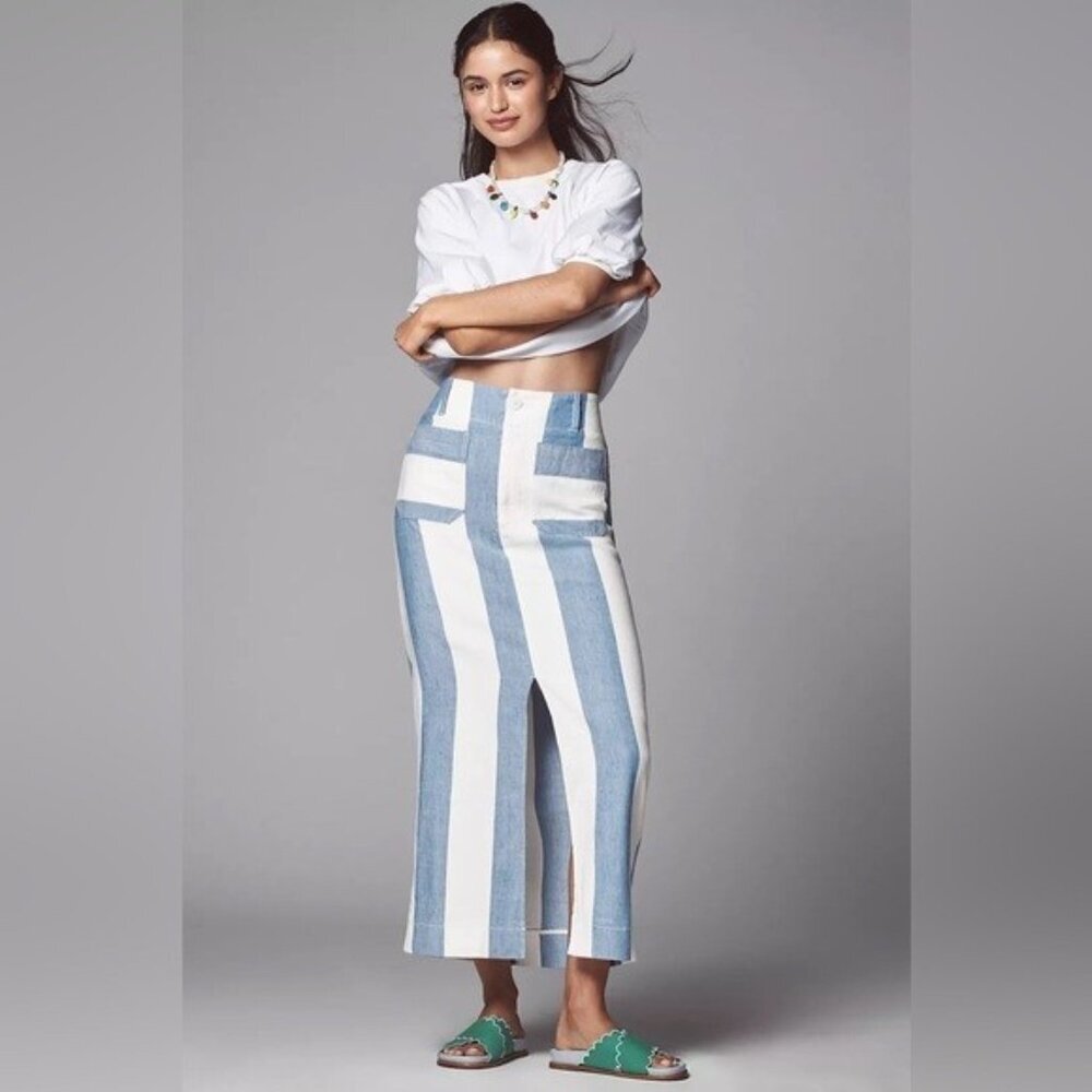 NWT Size XL - The Colette Linen Blend Maxi Skirt by Maeve (NWT US$ 158)